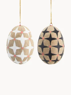 Adornos de Pascua para colgar artesanales de papel maché Ostereier, 2 uds.