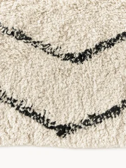 Alfombra artesanal de algodón con flecos Bina