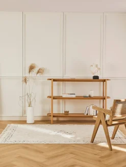 Alfombra artesanal de algodón con flecos Flonn