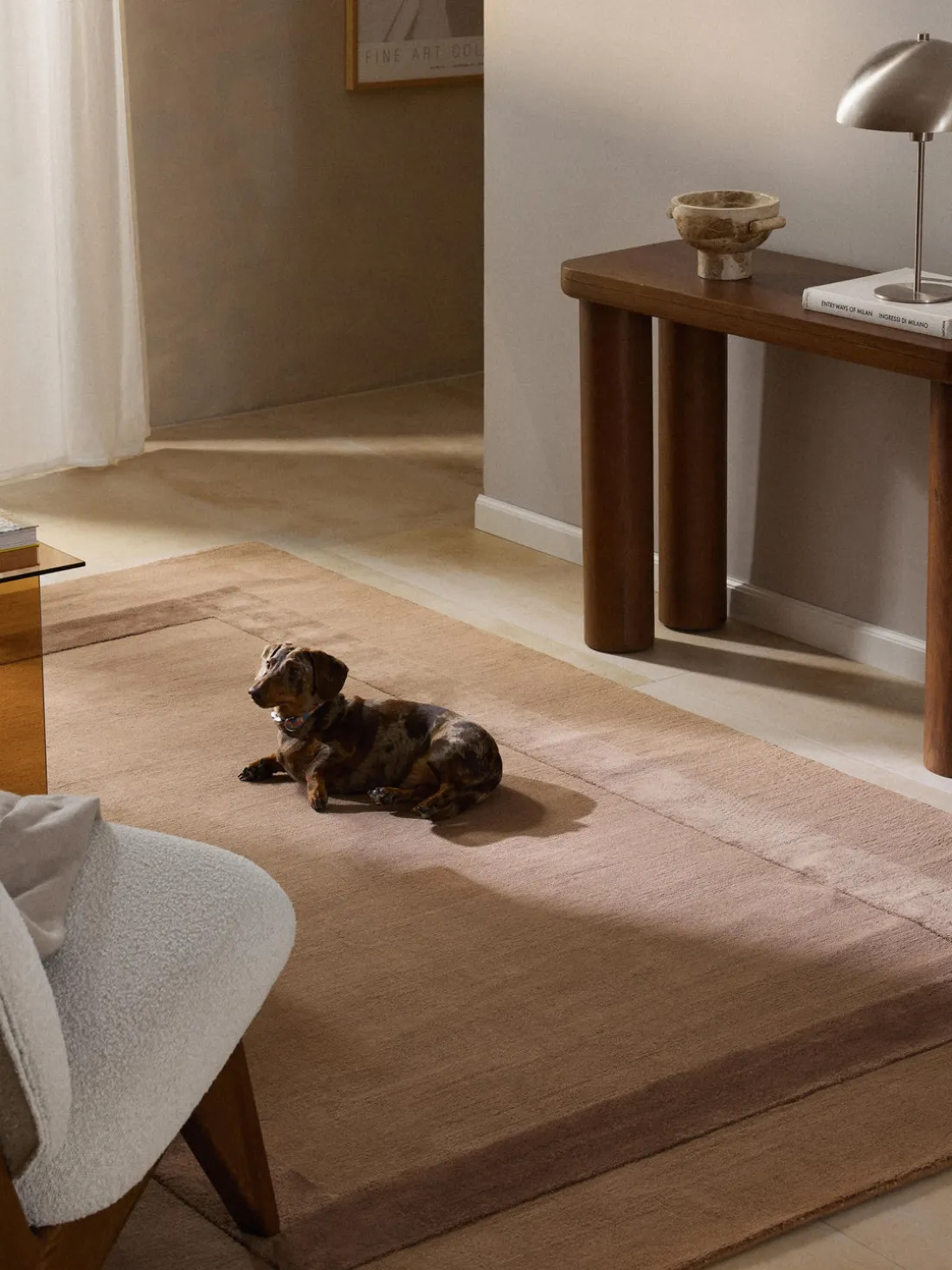 Alfombra artesanal de algodón texturizada Dania