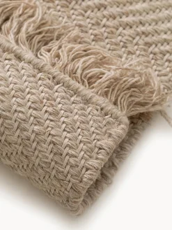 Alfombra artesanal de lana con flecos Lars