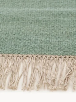 Alfombra artesanal de lana con flecos Liv