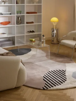 Alfombra artesanal de lana texturizada Silas