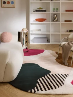 Alfombra artesanal de lana texturizada Silas