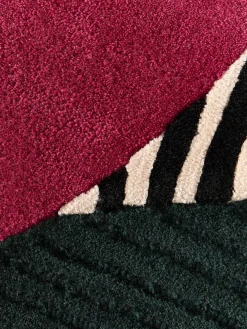 Alfombra artesanal de lana texturizada Rosco