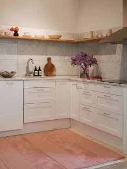 Alfombra artesanal de lana de pelo corto Sicilian Stripe