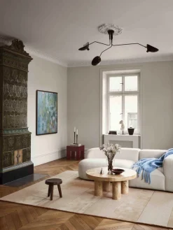 Alfombra artesanal de lana de pelo corto Sicilian Stripe