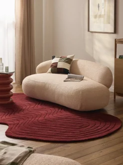 Alfombra artesanal de lana con forma orgánica Aliza