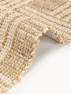 Alfombra artesanal de yute con flecos Almir