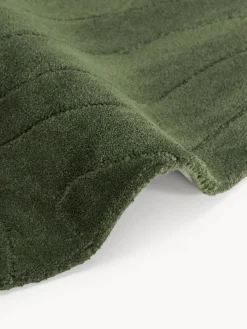 Alfombra artesanal redonda de lana Aaron