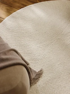 Alfombra artesanal redonda de lana Eleni