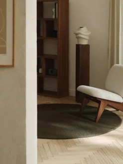 Alfombra artesanal redonda de lana Eleni