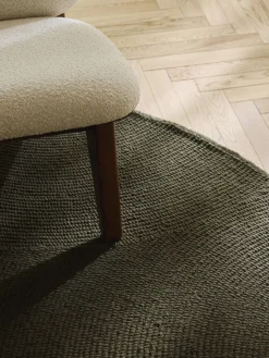 Alfombra artesanal redonda de lana Eleni