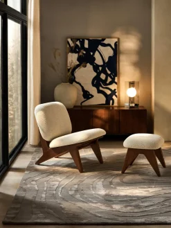 Alfombra artesanal texturizada de pelo corto Winola