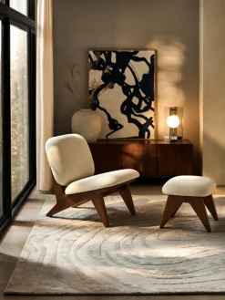 Alfombra artesanal texturizada de pelo corto Winola