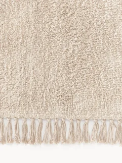 Alfombra corredor artesanal con flecos Daya