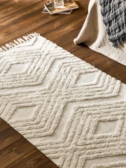 Alfombra corredor artesanal de algodón texturizada Ziggy