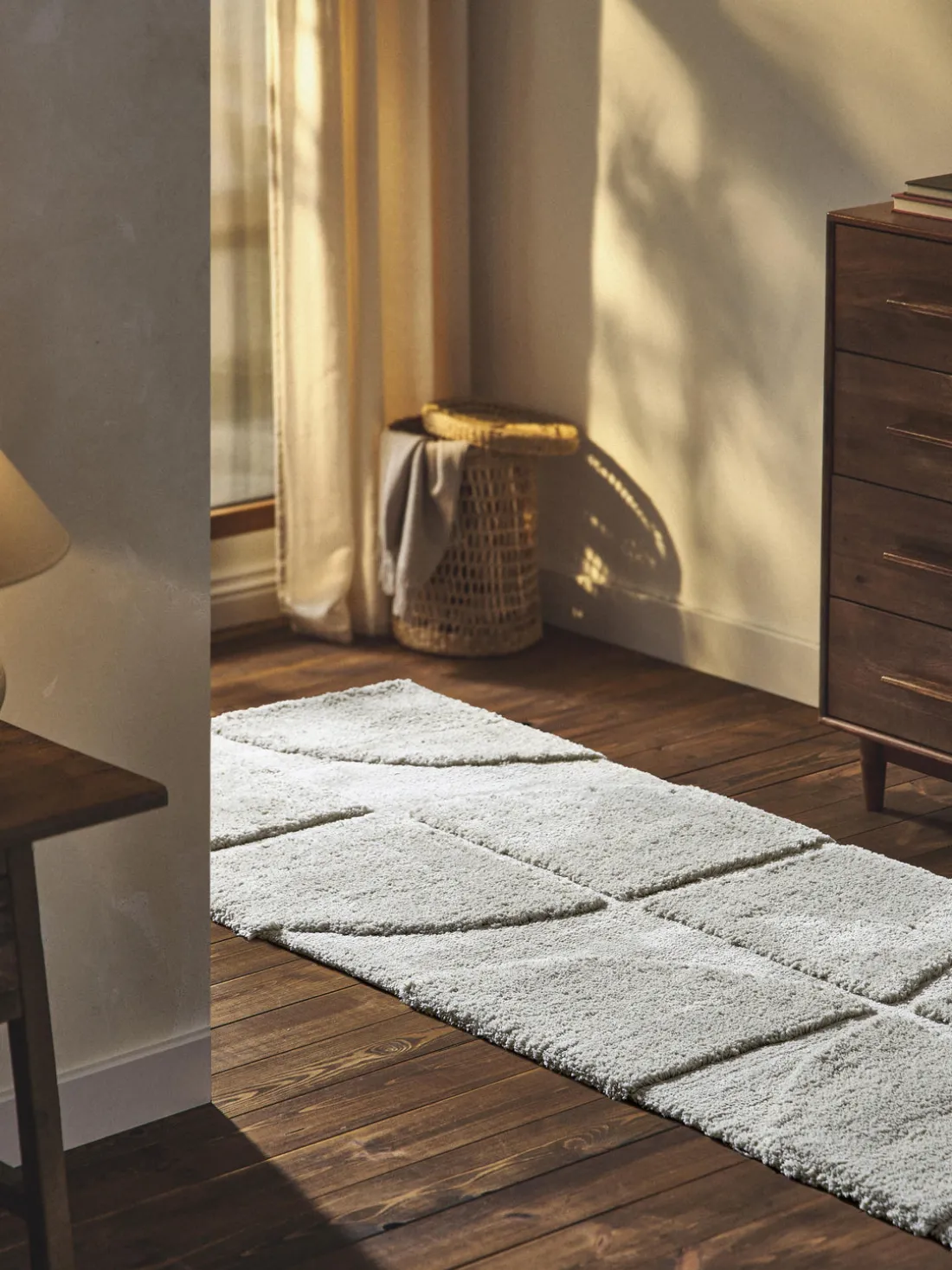 Alfombra corredor texturizada de pelo largo Jade