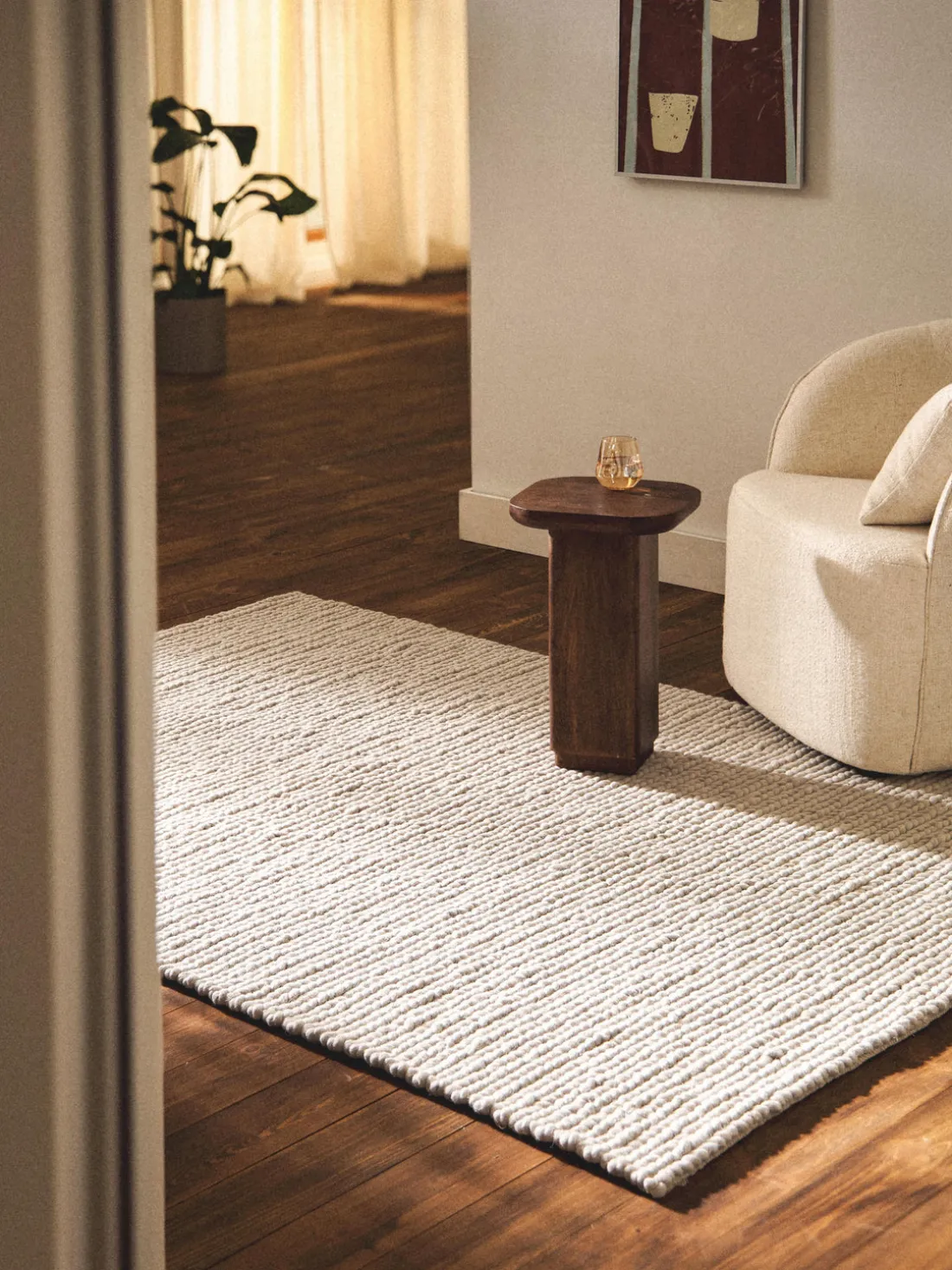 Alfombra de lana trenzada Bruna