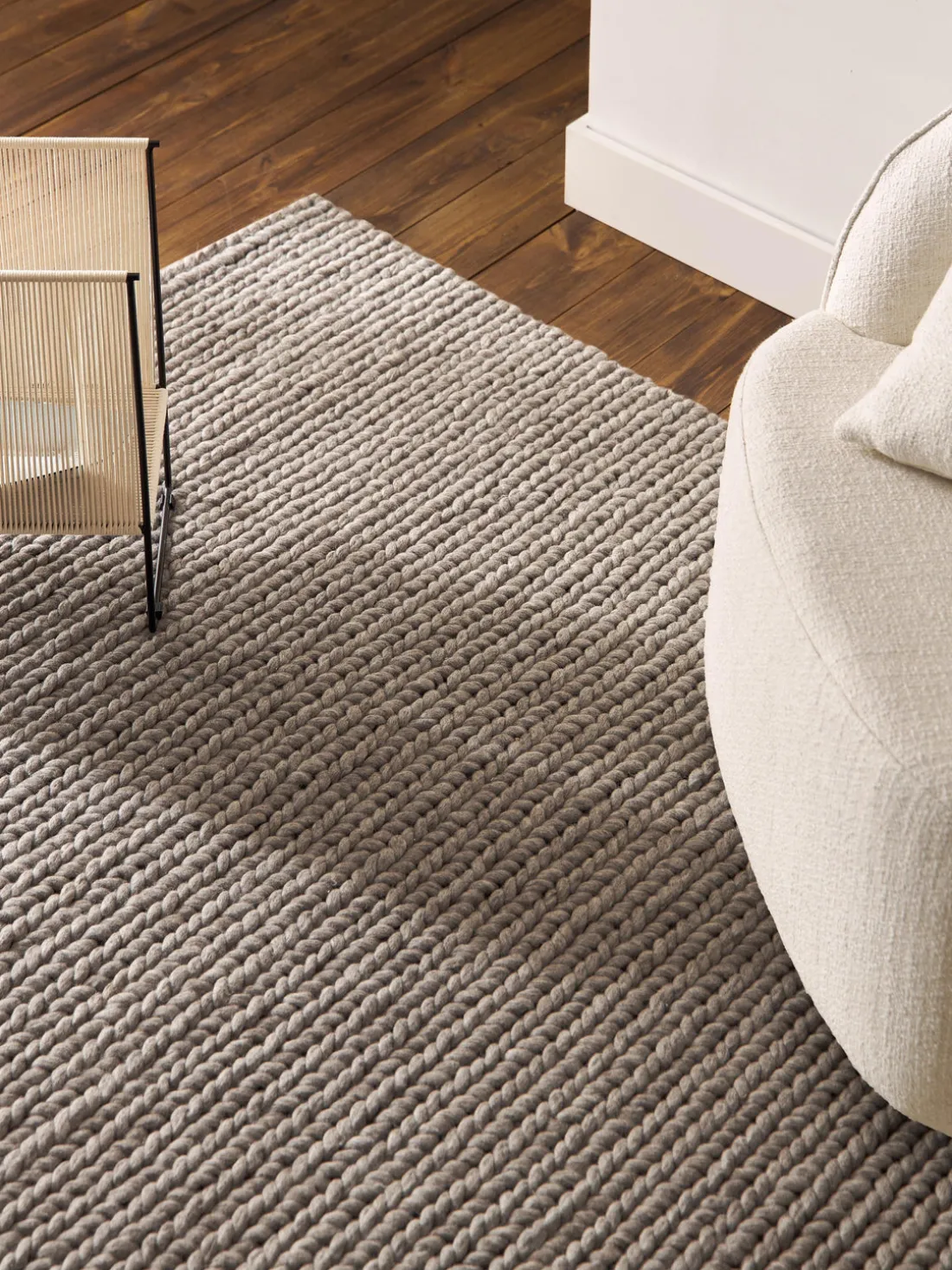 Alfombra de lana trenzada Bruna