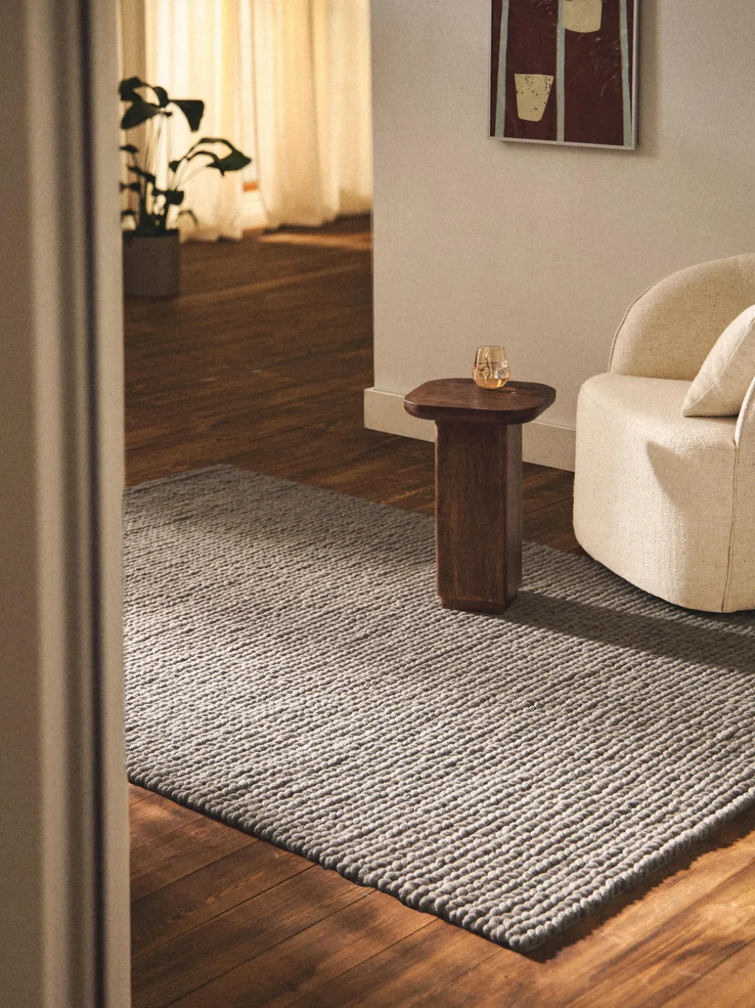 Alfombra de lana trenzada Bruna