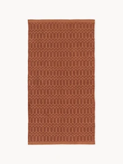 Alfombra exterior artesanal con estampado geométrico Rune