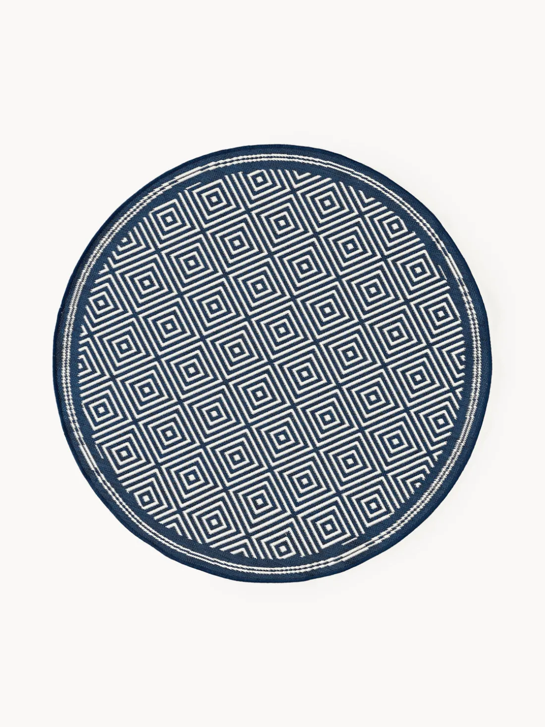 Alfombra exterior reversible redonda en rombos Reddy