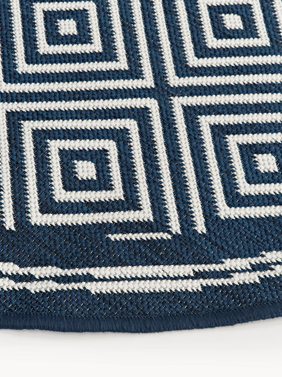 Alfombra exterior reversible redonda en rombos Reddy