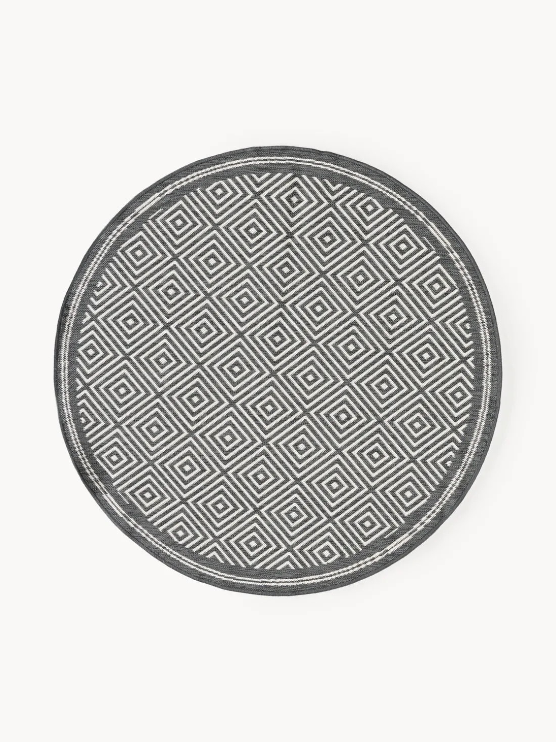 Alfombra exterior reversible redonda en rombos Reddy