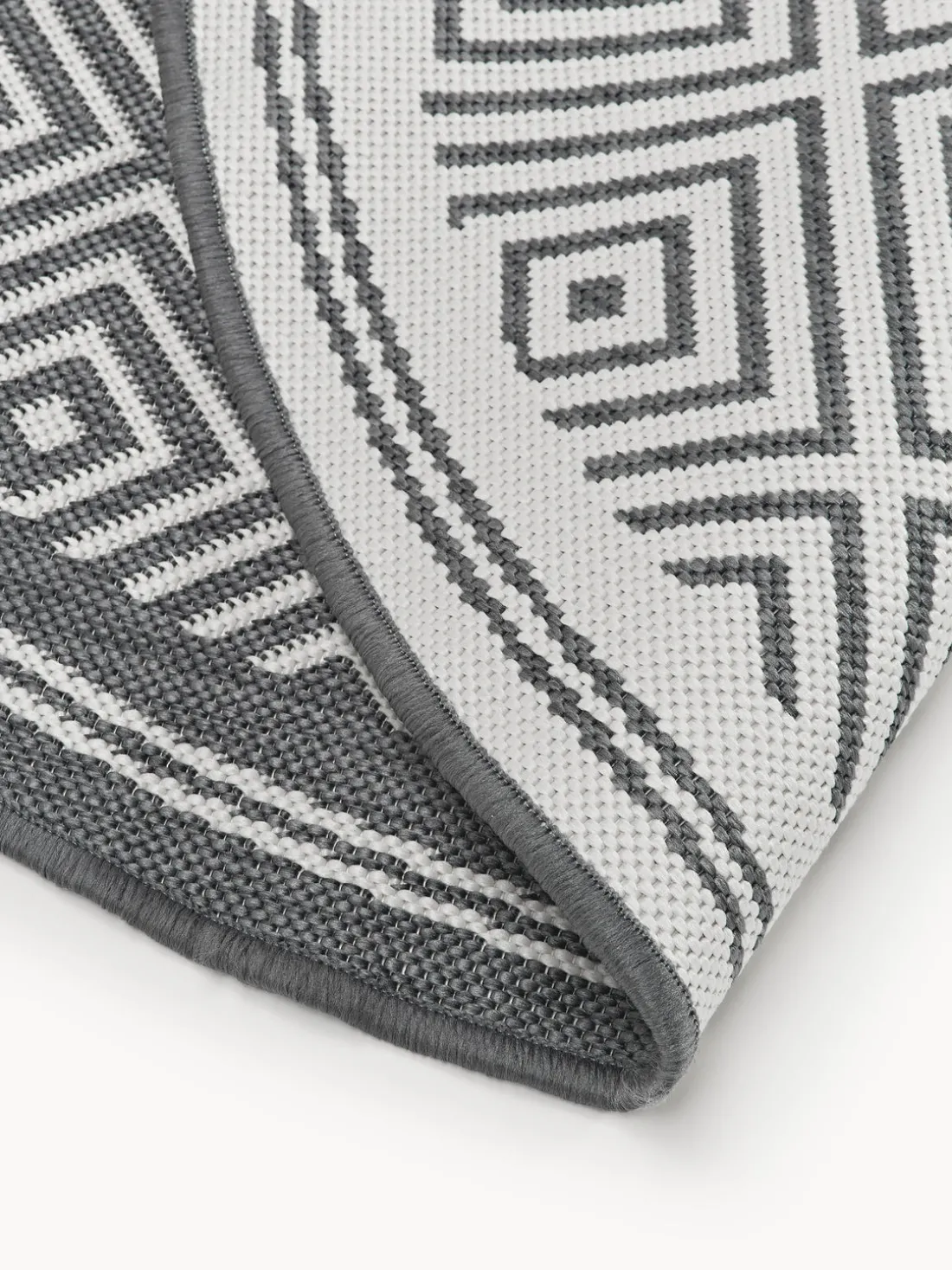 Alfombra exterior reversible redonda en rombos Reddy