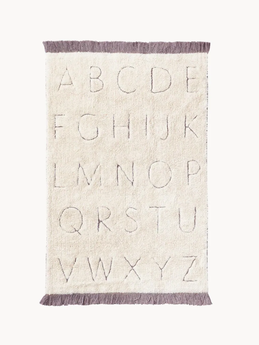 Alfombra infantil artesanal en capitoné con diseño de letras ABC, lavable