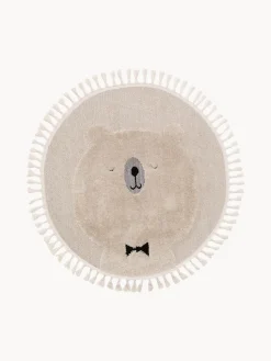 Alfombra infantil redonda texturizada con borlas Momo