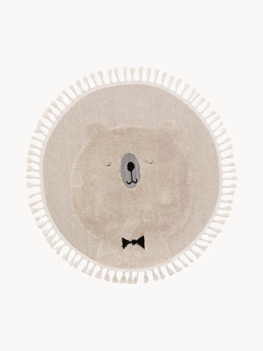Alfombra infantil redonda texturizada con borlas Momo