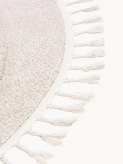 Alfombra infantil redonda texturizada con borlas Momo