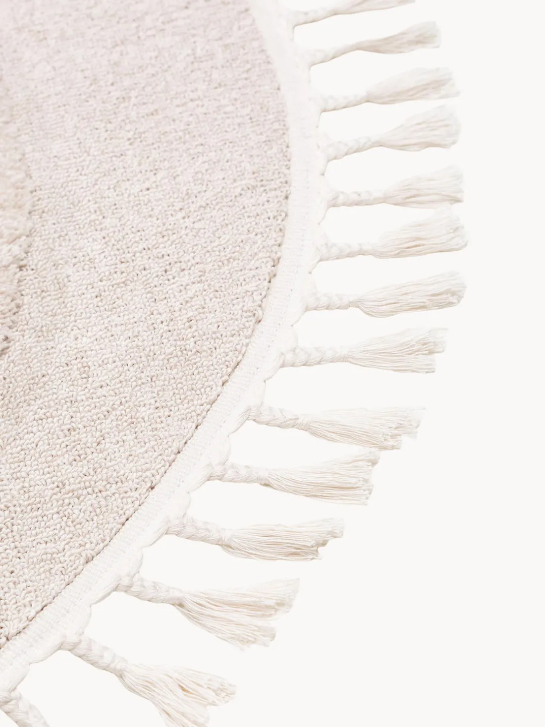 Alfombra infantil redonda texturizada con borlas Momo