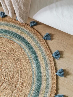 Alfombra infantil redonda artesanal de yute Lovis