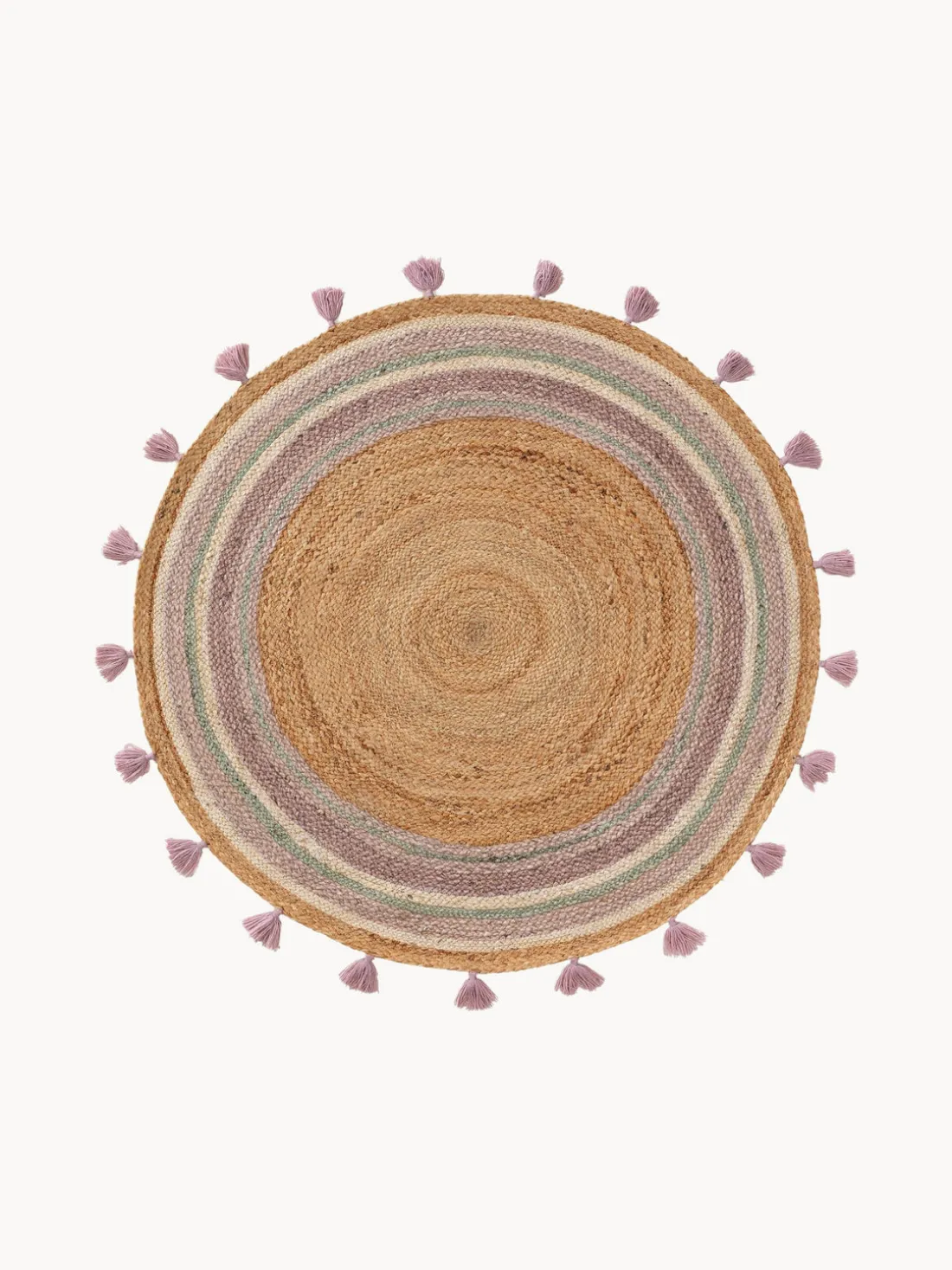 Alfombra infantil redonda artesanal de yute Lovis