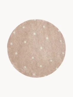 Alfombra infantil redonda artesanal con efecto alto-bajo Dot, lavable