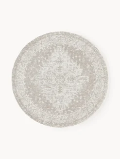 Alfombra redonda artesanal de chenilla Neapel