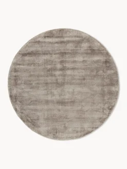 Alfombra redonda artesanal de viscosa Jane