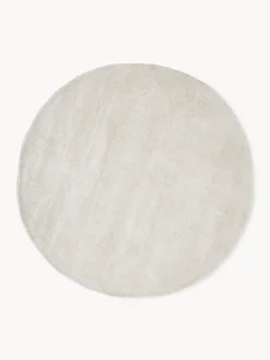 Alfombra redonda artesanal de viscosa Jane
