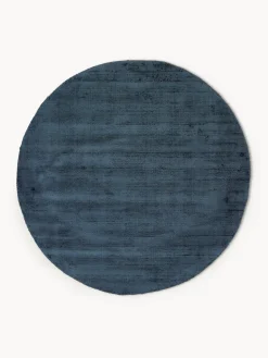 Alfombra redonda artesanal de viscosa Jane