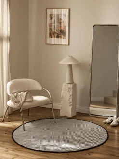 Alfombra redonda artesanal de lana Amaro