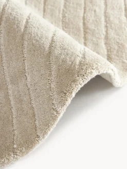 Alfombra redonda artesanal de lana Mason