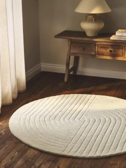Alfombra redonda artesanal de lana Mason