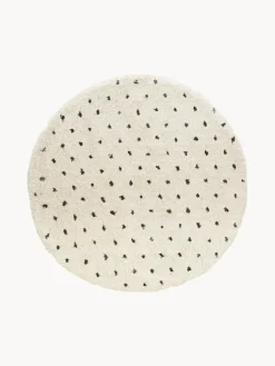 Alfombra redonda artesanal de pelo largo Ayana