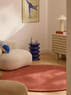 Alfombra redonda artesanal de lana Mason