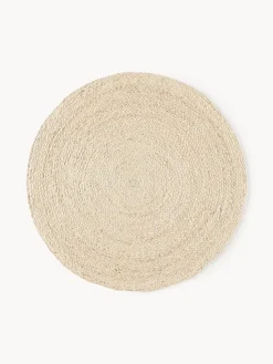Alfombra redonda artesanal de yute Sharmila