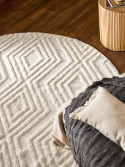 Alfombra redonda de algodón texturizada Ziggy