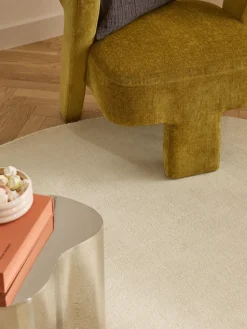 Alfombra redonda de algodón artesanal Lora